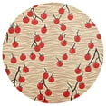 thumbnail image 3 of Ryvnso Cherry Wave Pattern Round Plate Mats Dining Table Placemat Set of 4 for Holiday Decoration, 3 of 7