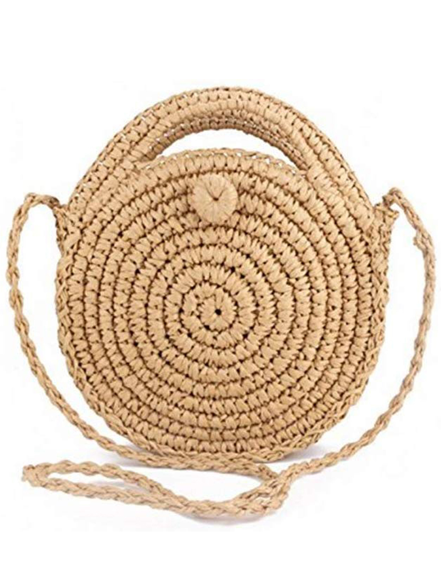 woven round crossbody bag