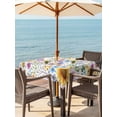 thumbnail image 3 of Outdoor Tablecloth with Umbrella Hole for Patio/Picnic/Party/Camping, Sunflower Waterproof Table Cloth Square Cover Washable, Colorful Flowers Summer Botanical Watercolor (54"x 54"), 3 of 8