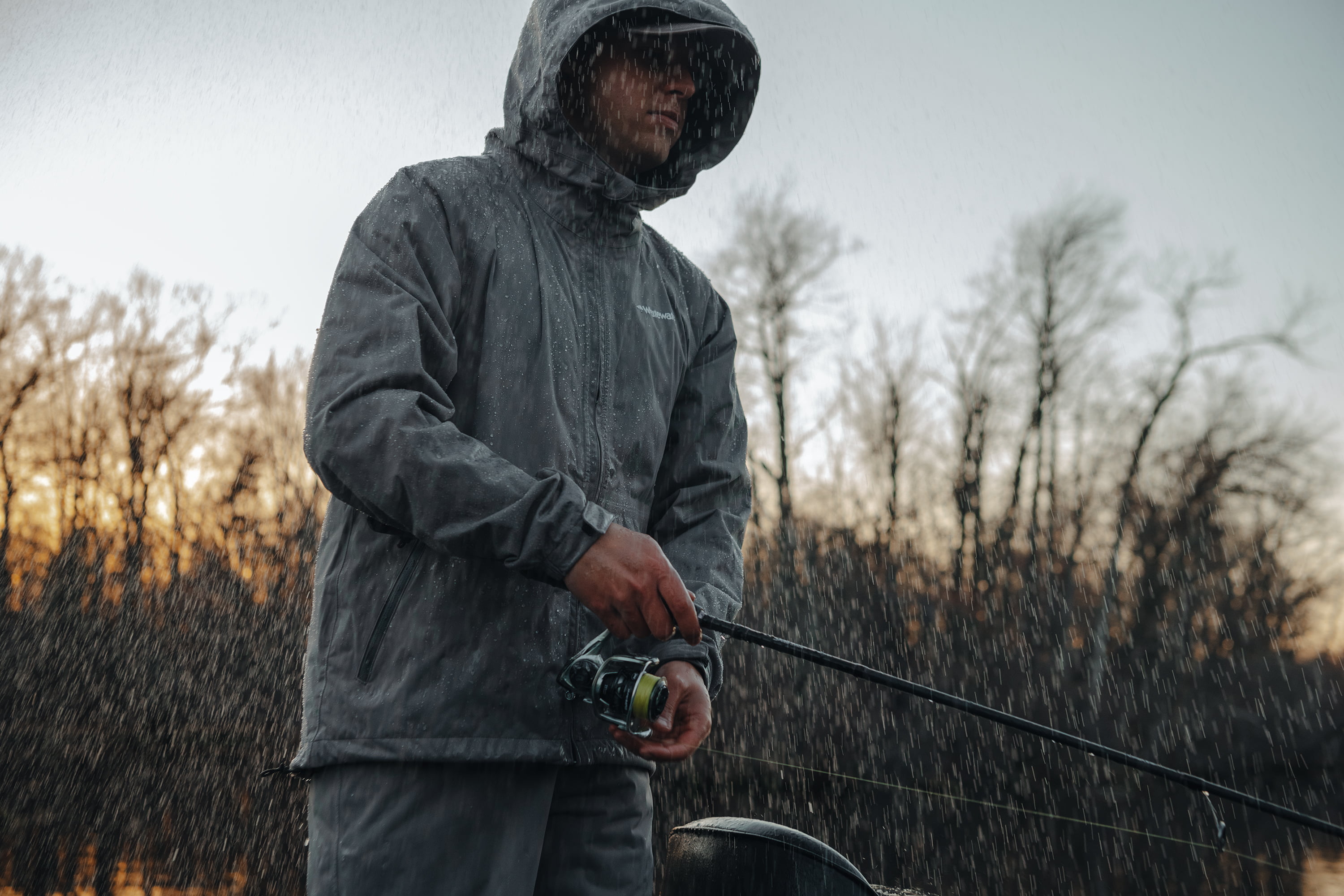 Whitewater Fishing Men’s Packable Rain Jacket, Rain Gear for Men (Black,  Large)