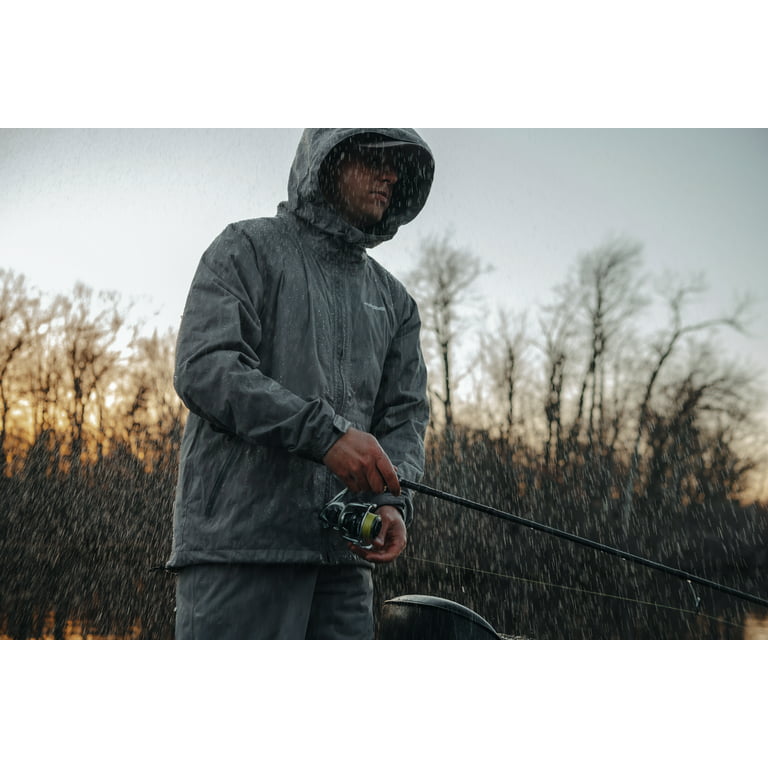 Whitewater Fishing Men’s Packable Rain Jacket, Rain Gear for Men (Steel  Grey, XX-Large)
