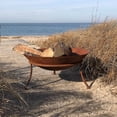 thumbnail image 2 of 2 Piece Americana Wood Burning Fire Pit Set, Wide Bowl, Raised Tripod Stand, Rusty Finish, Iron, 18 1/2 Diameter inches, 2 of 7