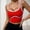 Red, variant on Tank Tops for Women Colorblock Trim Square Neck Standard Straps Seamless Racerback Breathable Tank Womens Cami Black L