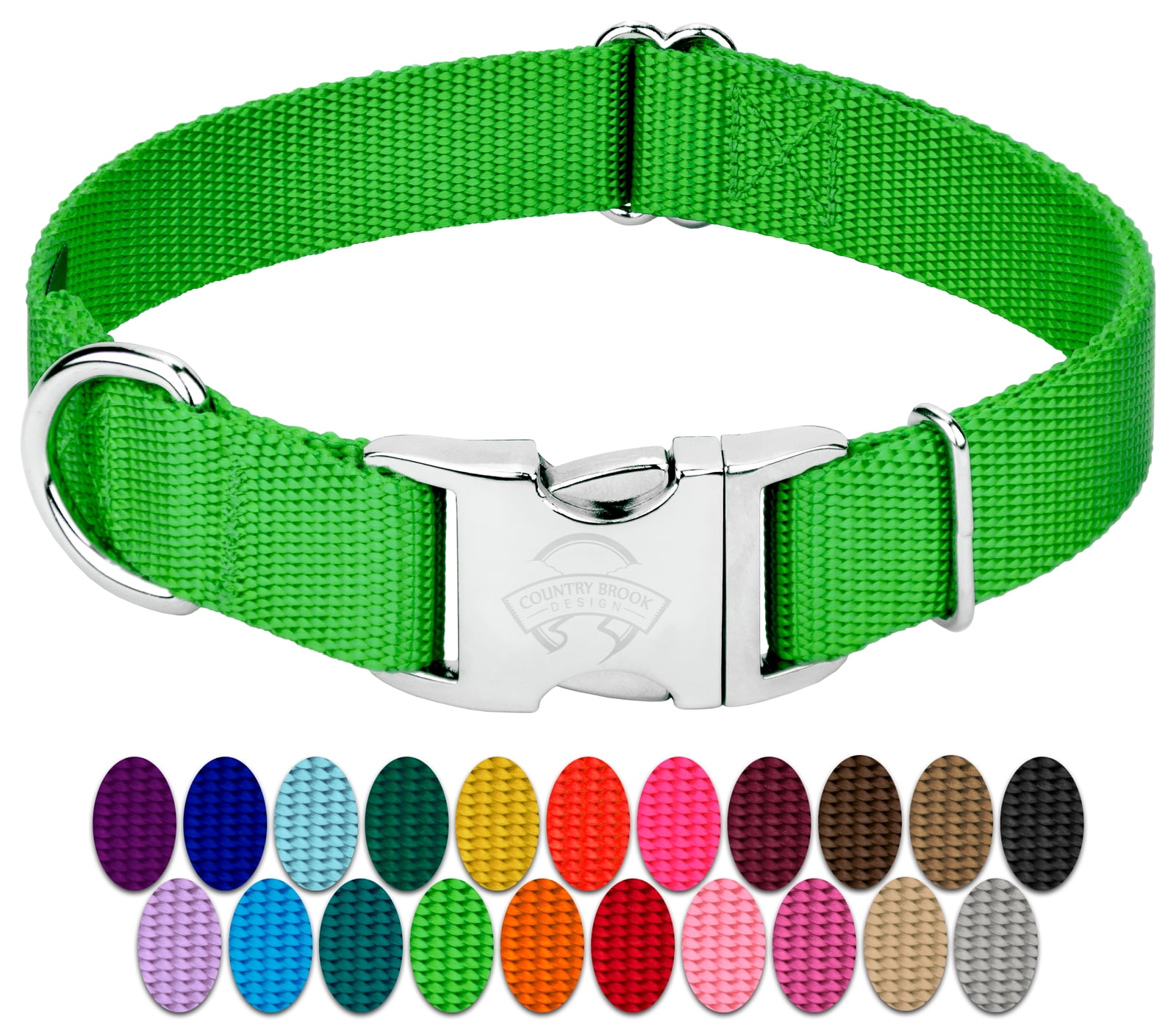 Country Brook Design? Premium Nylon Dog CollarsVarious colors & sizes