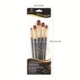 thumbnail image 3 of 5pcs 1 Set Nylon Hair Black Rod Painting Pen Set, Estudiante Diy Pintura Gouache Acrílico Óleo Pintura Pluma Cepillo, 3 of 4
