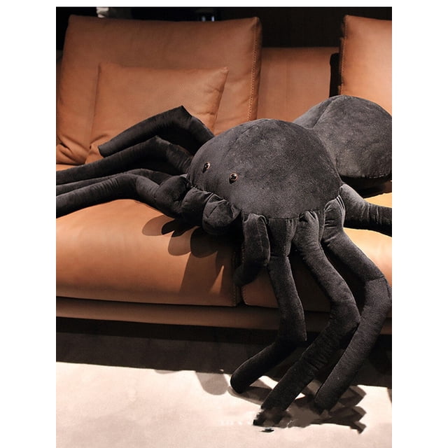 Giant Black Spider Stuffed Animal Children's Fun Prank Toy Giant Stuffed Spider Stuffed Toy Pillowblack120 cm Deng Xun unisex