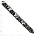 thumbnail image 5 of Stainless Steel Polished Black IP-Plated Camoflage Bracelet, 8.5, 5 of 5