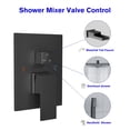thumbnail image 6 of Single-Handle 3-Spray High Pressure Tub and Shower Faucet with 12 in. Shower Head in Black (Valve Included), 6 of 7