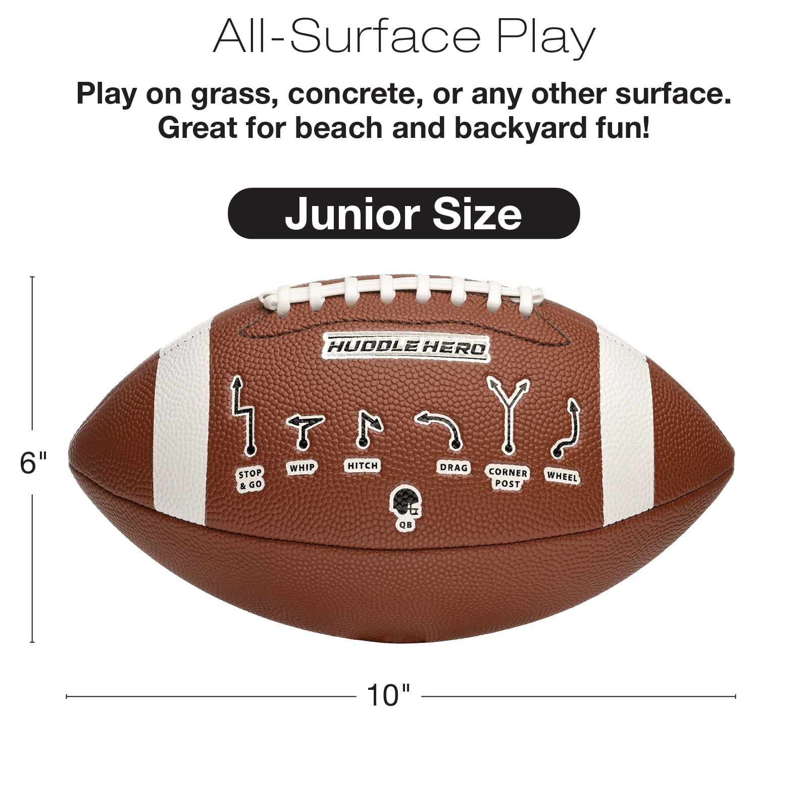 Xcello Sports Huddle Hero Junior Football 2-Pack w/ Pump (Black and Brown) - XS-FB-JRHH-1