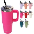 thumbnail image 7 of AQUAPHILE Insulated Tumbler with Leak-proof Lid and Straw, 30 oz Insulated Stainless Steel Coffee Mug with Handle, Travel Coffee Mug，Rubine Red, 7 of 7