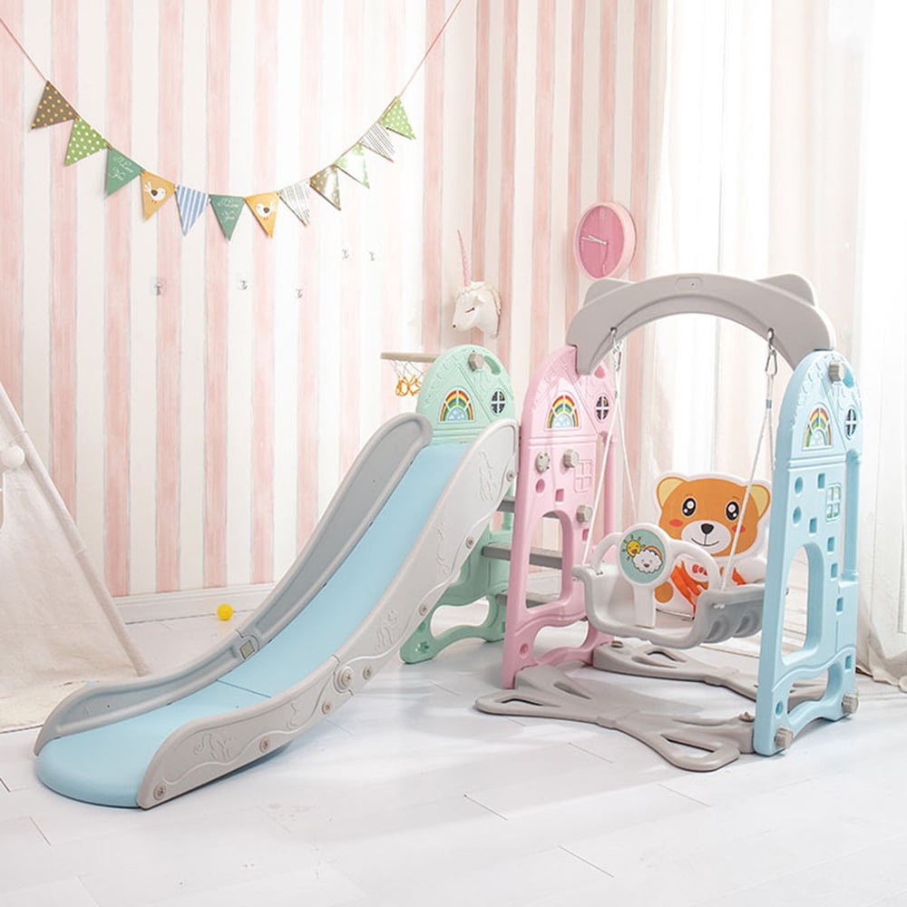 Xisheep Slide and Swing Set for Toddlers, 3 in 1 Kids Slide Sturdy