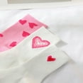 thumbnail image 3 of OUSITAID Marina Oliveira Girlcore 3pairs/Set Fashionable Heart Pattern Heart Print Mid-Calf Socks, 3 of 6