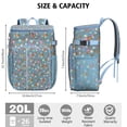 thumbnail image 3 of Travel Cooler Bag - Pioneer Flower Floral Print Pattern Camping Beer Cooler Backpack with Bottle Opener- Waterproof Insulated Picnic Backpacks - Cooler Bag for Beach, 3 of 6