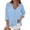 Light Blue, variant on aidice Cotton Linen Shirts for Women Button down V Neck Long Sleeve Lightweight Wrap Casual Tops Blouse