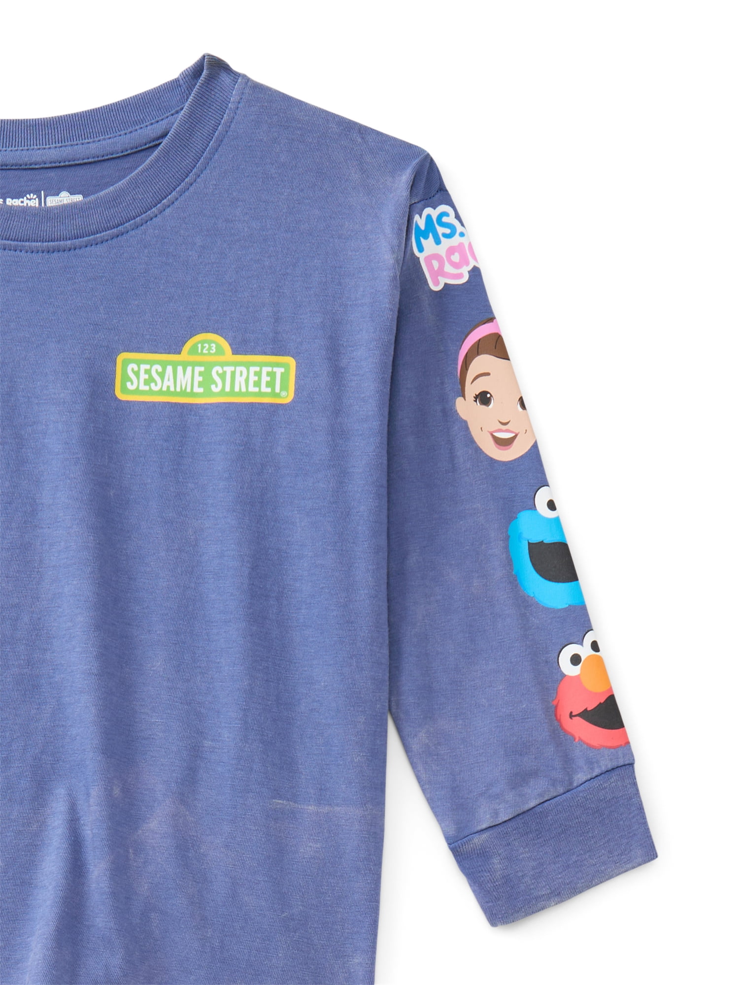 Ms Rachel X Sesame Street Toddler Long Sleeve Graphic Crewneck Tee, Sizes 12M-5T