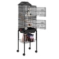 thumbnail image 6 of Uforic 62" Large Metal Bird cage with Rolling Stand, Slide-Out Tray,3 Perches and 4 Feeders, Black, 6 of 9