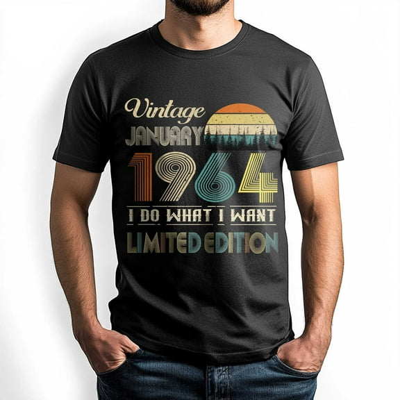Vintage January 1964 T-Shirt - Retro Style Birthday Tee for Men - Meaningful Birthday Gift for January Born