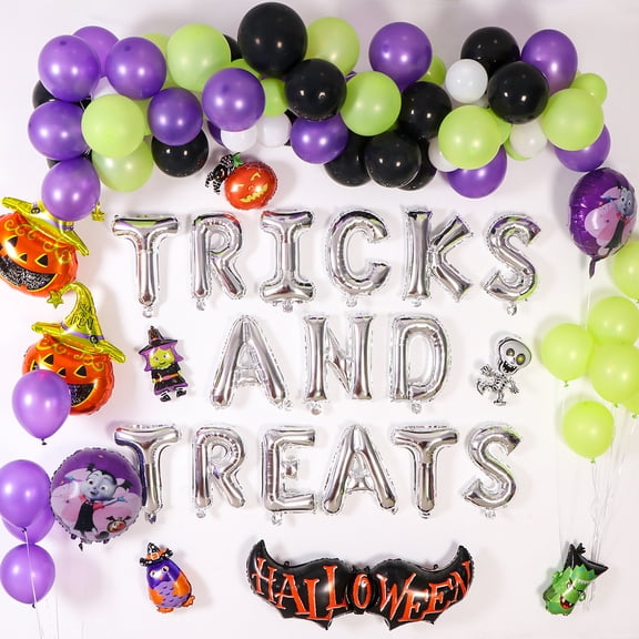 Halloween Balloon Set Ghost Festival Party Decoration Aluminum Latex Balloon Arch Halloween Set B