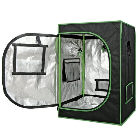 Wangbujianwang 2x2 Small Grow Tent, High Reflective Mylar Hydroponic Growing System, 24" x 24" x 36" Indoor Growing Tent Greenhouse Box Kit w/Window & Tray, Home Plant Farmer Flower, Veg Grow Box