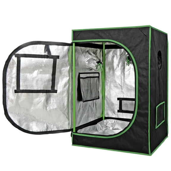 Wangbujianwang 2x2 Small Grow Tent, High Reflective Mylar Hydroponic Growing System, 24" x 24" x 36" Indoor Growing Tent Greenhouse Box Kit w/Window & Tray, Home Plant Farmer Flower, Veg Grow Box