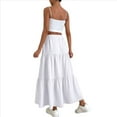thumbnail image 2 of Falda de Holgada de Cintura Alta para Mujer, Estilo Casual, Plisada, Larga, con Lazo, para Playa, Color , Talla XXL, 2 of 7