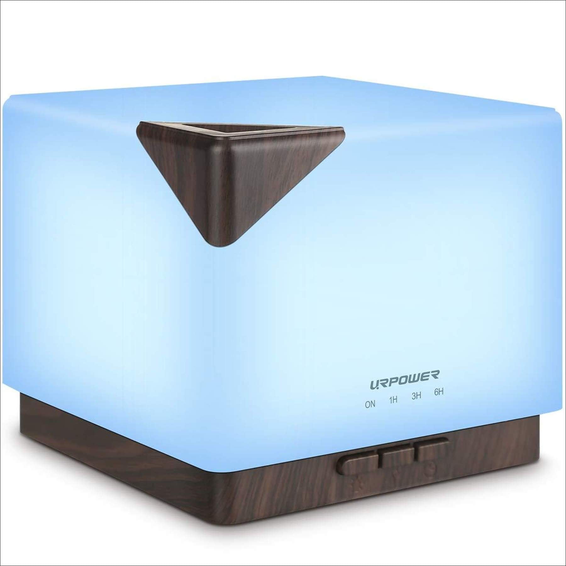URPOWER 700ml Square Aromatherapy Essential Oil Diffuser Humidifier Large Capacity Modern