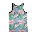 thumbnail image 2 of Mens Graphic Tank Top Muscle Workout Beach Sleeveless Shirt, Multi Palm, Size: L, Spicy Tuna, 2 of 3