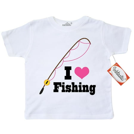 Heart Fishing T-shirt (Inktastic I Heart Fishing Toddler T-Shirt fish fisher pole fisherman tees. gift child preschooler kid clothing apparel)