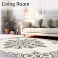 thumbnail image 2 of ODIKA 2'x3' Machine Washable Non-Slip Area Rug, Motif with Scrollwork and Vintage Filigree High Traffic Rug with Pad, Black, 542420, 2 of 8