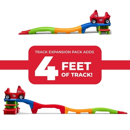 Step2 Farther & Faster Roller Coaster Ride on Toy with Track Expansion Pack