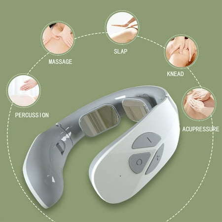 Kiplyki Heated Neck Massager Electric Plus Massager For Neck And Shoulder Pain Relief Muscle Relaxation Floating 2 Head Vibrator Heating