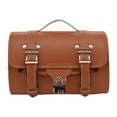thumbnail image 1 of S SERENABLE Motorcycle Tail Bag Multifunctional PU Leather Smooth Zipper Rear Rack Trunk Brown, 1 of 9