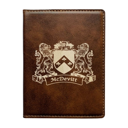 McDevitt Irish Coat of Arms Leather Passport Wallet
