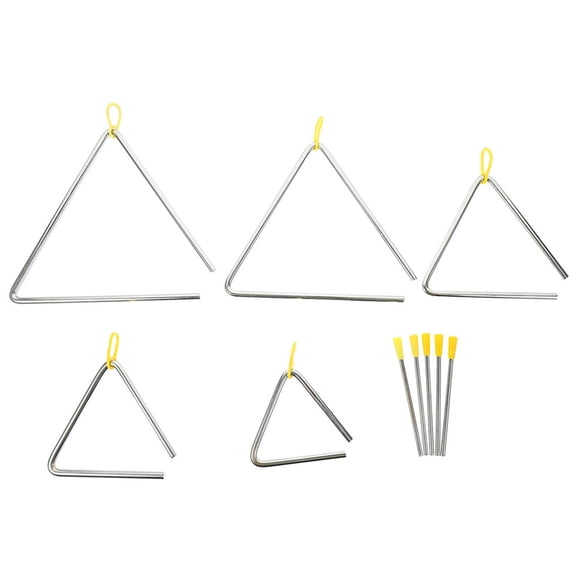 5 Sets Triangle Musical Instrument Percussion Instrument Triangle Bell with Strikers for Kids