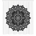 thumbnail image 3 of Ambesonne East Shower Curtain, Vintage Flora Ornament, 69"Wx75"L, White Black, 3 of 3