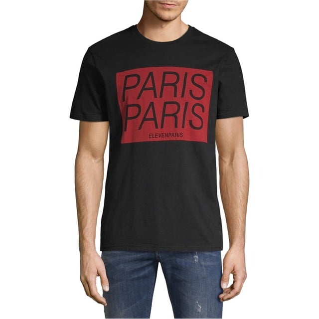 Elevenparis Hombre Paris Paris Camiseta gráfica negra XL