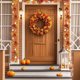 thumbnail image 5 of pstuiky Decoraciones de Halloween y Acción de Gracias guirnalda de hojas artificiales calabaza colgante de ratán guirnalda de hojas de arce decoración para interiores hogar Halloween, 5 of 7