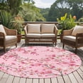 thumbnail image 4 of Round Rug 7Ft Washable Non-Slip, Spring Peaches Circle Area Rugs for Living Room Bedroom, Botanical Blossom Flowers Branches Indoor Floor Mats Carpet Runner for Home Decor Aesthetic, 4 of 8