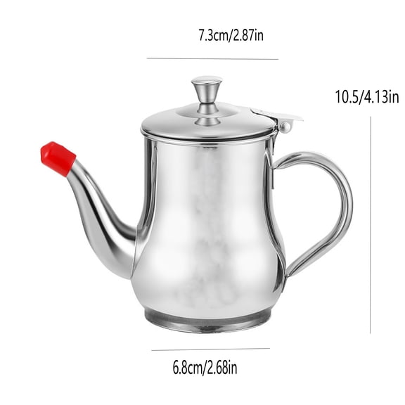Stainless Steel Oil Filter Pot with Strainer Leakproof Kitchen Grease Container Convenient Oil Holder with Comfortable Handle