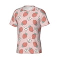 thumbnail image 3 of Yiaed Strawberry And Flowers Print Mens Short Sleeve Tight Fit T-Shirt, Crewneck Casual Tee-X-Large, 3 of 5