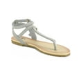 thumbnail image 4 of Alpine Swiss Womens Rhinestone T-Strap Sandals Ankle Strap Flat Summer Shoes, 4 of 6