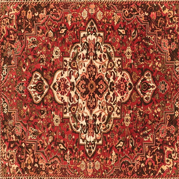 Ahgly Company Indoor Square Persian Orange Traditional Area Rugs, 7' Square