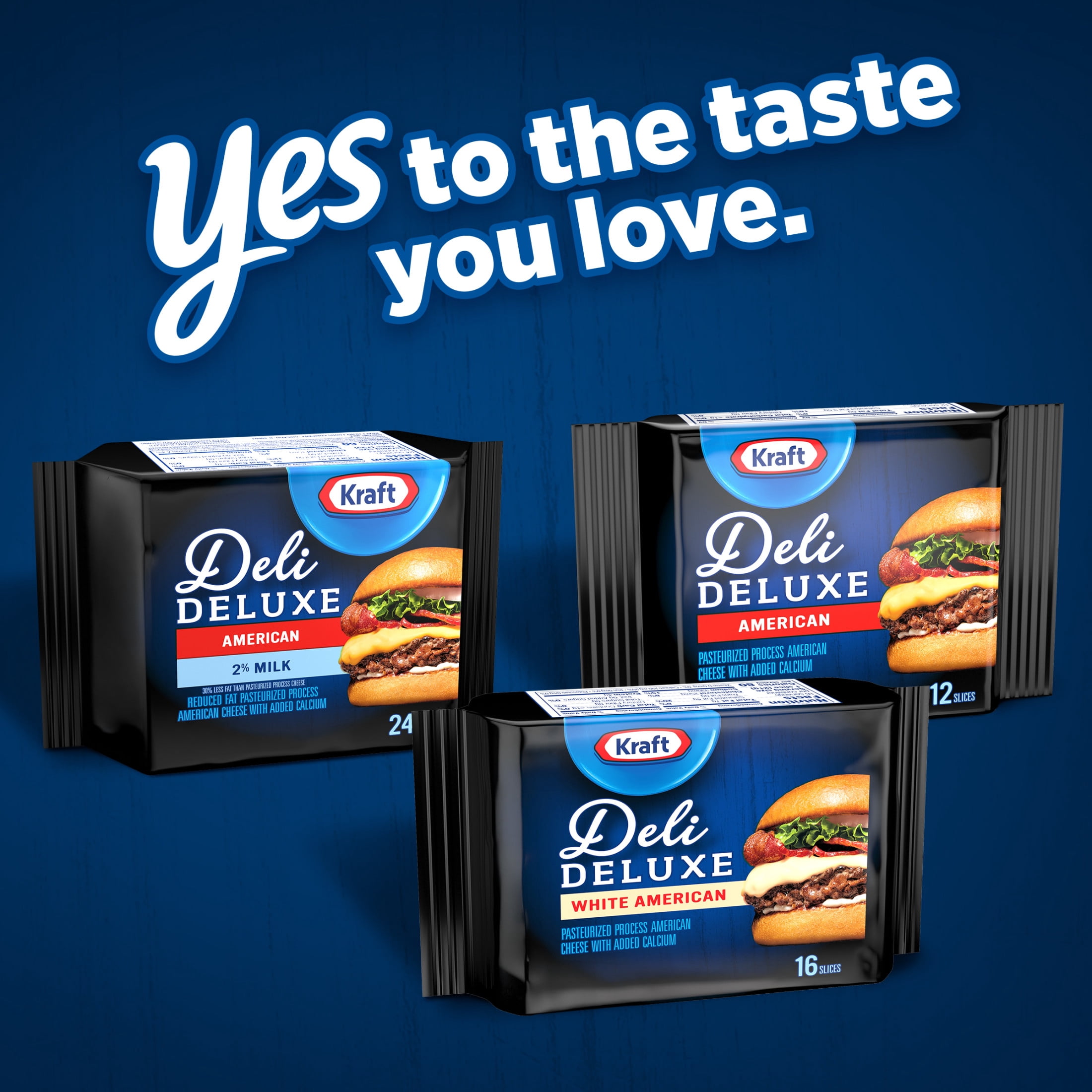 Kraft Deli Deluxe White American Cheese Slices, 12 oz Pack, 16 Slices