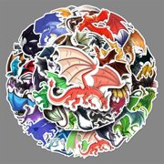Dashing Nova Dragon Stickers, 50pcs, Waterproof PVC Notebook Decor Decals for Kids