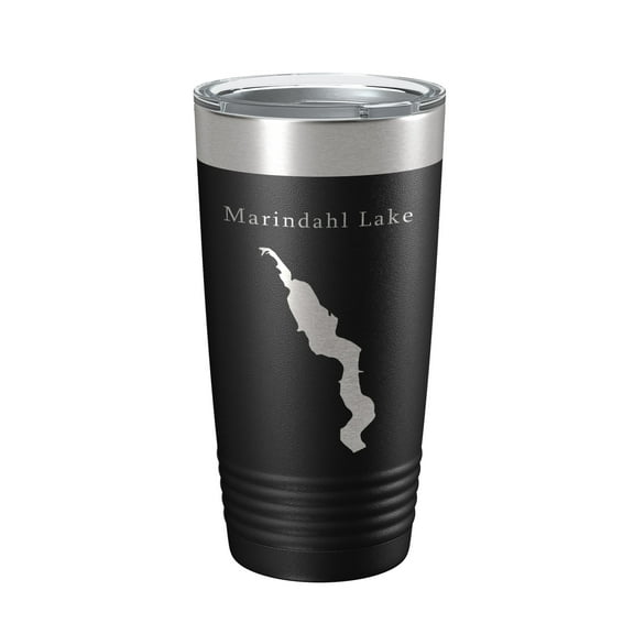 Marindahl Lake Map Tumbler Travel Mug Insulated Laser Engraved Coffee Cup South Dakota 20 oz Black