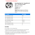 thumbnail image 2 of Front Brake Rotor Set - Compatible with 2007 - 2014 Nissan Armada 2008 2009 2010 2011 2012 2013, 2 of 2