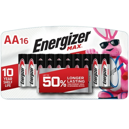 Energizer MAX AA Batteries (16 Pack), Double A Alkaline Batteries