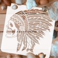 thumbnail image 4 of 1Pc Indian Chief Skull Painting Reusable Stencil Template 11.8x11.8inch for Painting on Wall Wood Furniture, 4 of 9