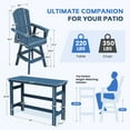 thumbnail image 4 of SERWALL 10-Piece Outdoor Swivel Bar Set with Table, 8 HDPE Swivel Bar Chairs & 2 Bar Tables, All-Weather Patio Barstool Furniture, Blue, 4 of 7