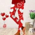 thumbnail image 2 of Conairie Women Workout Leggings Valentine Heart Print Velvet Elastic High Waisted Yoga Pants Cozy Soft Casual Tights Tummy Control Running Trousers Red XL, 2 of 4